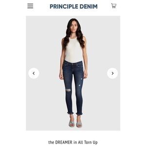 Principle Denim‎ Innovators Jeans Dreamer Blue Raw Hem Skinny Slim  Women's 28
